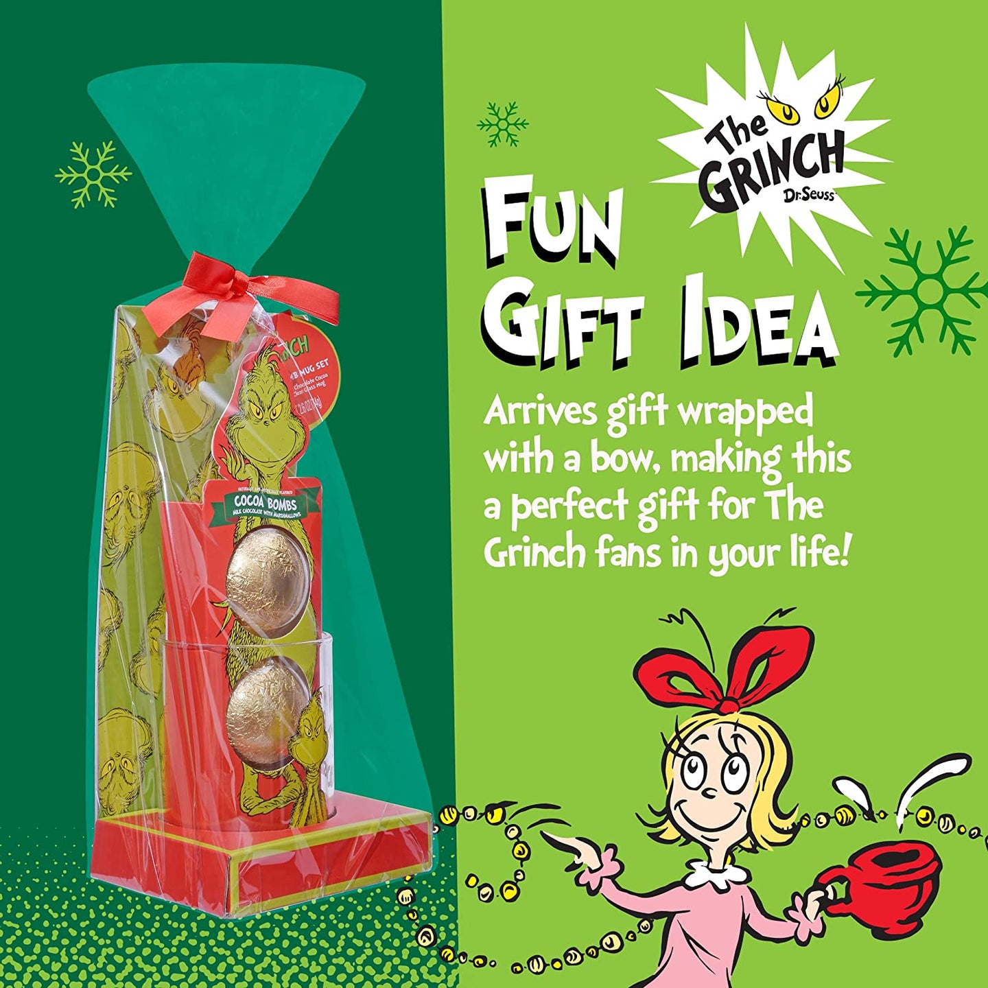 Grinch Glass Mug Cocoa Bomb Set